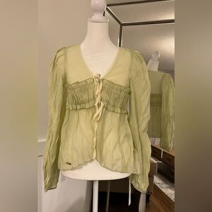 SHEIN-MISSGUIDED Yellow Shirt Blouse Size Small